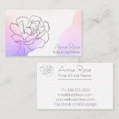 *~*フローラバララベンダー&ピンクパステルウォーターカラー 名刺 (正面/裏面)