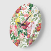 フローラバラヴィンテージ春ガーデン    ラージ壁時計 (傾斜)