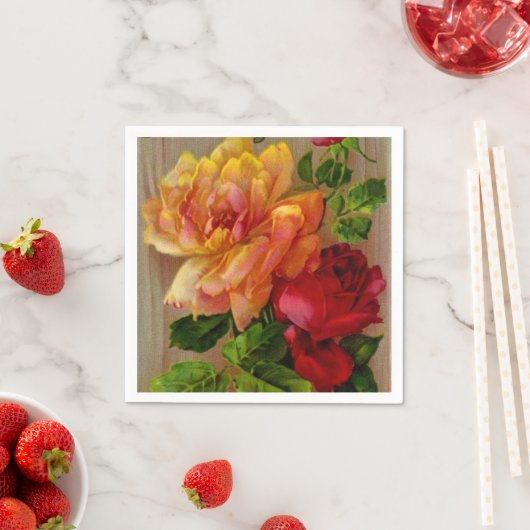 フローラバラヴィンテージ紙ナプキン スタンダードカクテルナプキン (インサイチュ)