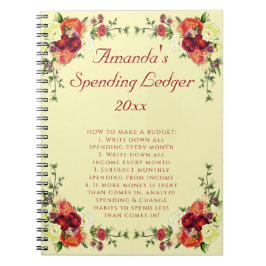 フローラバラ支出元帳予算ノートブック ノートブック