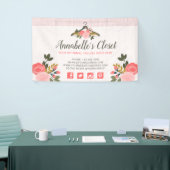 フローラバラ服ハンガークローゼットファッションブティック 横断幕 (トレードショー)