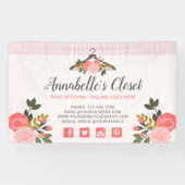 フローラバラ服ハンガークローゼットファッションブティック 横断幕 (横)