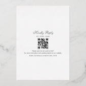 フローラバラ結婚金ゴールド 箔招待状 (裏面)