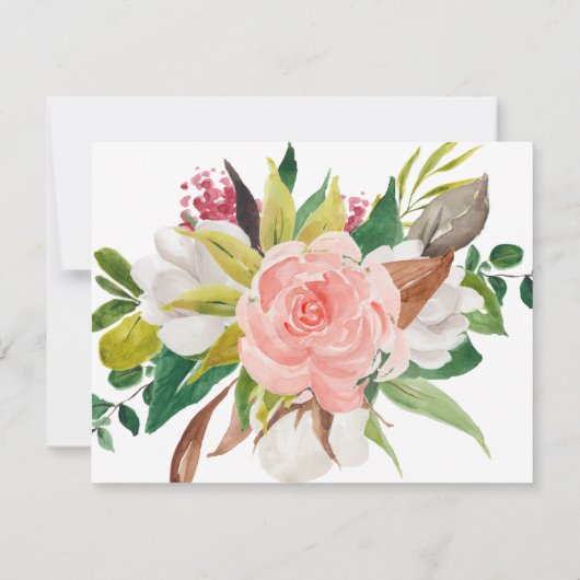 フローラバラ葬儀メモリアルありがとう サンキューカード (裏面)