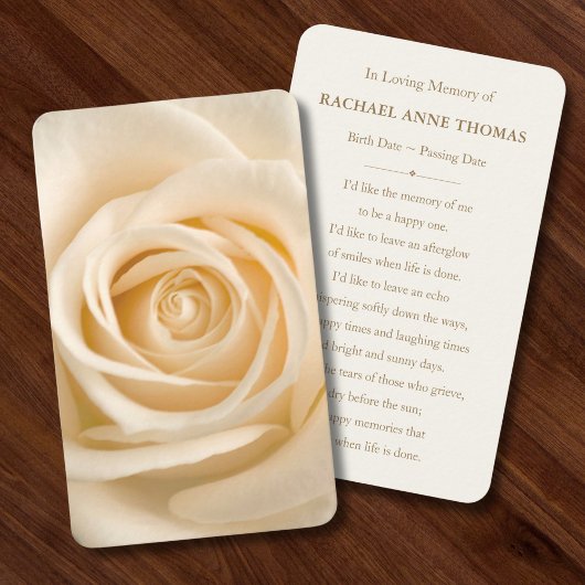 フローラバラ葬式メモリカード 名刺