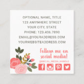 フローラバラ衣料掛けクローゼットファッションブティック スクエア名刺 (裏面)