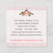 フローラバラ衣料掛けクローゼットファッションブティック スクエア名刺 (裏面)