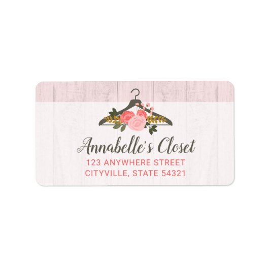 フローラバラ衣料掛けクローゼットファッションブティック ラベル (正面)