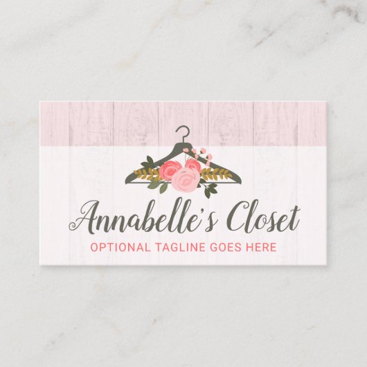 フローラバラ衣料掛けクローゼットファッションブティック 名刺 (正面)