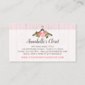 フローラバラ衣料掛けクローゼットファッションブティック 名刺 (裏面)