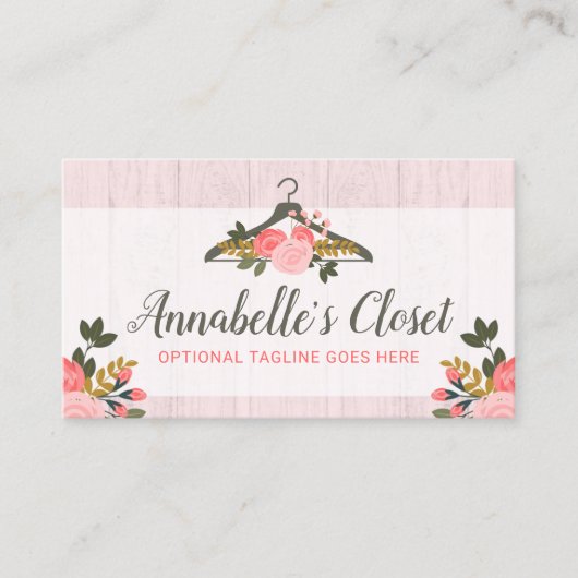 フローラバラ衣料掛けクローゼットファッションブティック 名刺 (正面)