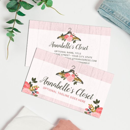 フローラバラ衣料掛けクローゼットファッションブティック 名刺