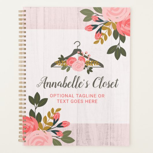 フローラバラ衣類ハンガークローゼットファッションブティック プランナー手帳 (正面)