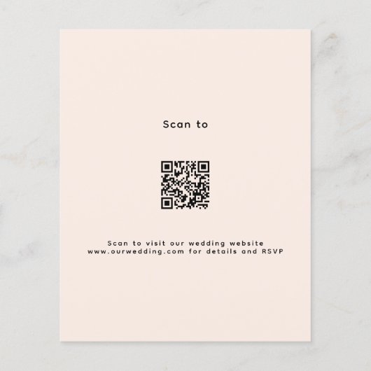 フローラバラ赤面アーチQR RSVP結婚式招待状 (裏面)