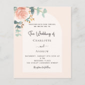 フローラバラ赤面アーチQR RSVP結婚式招待状 (正面)