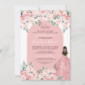 フローラバラ赤面ピンクキンセアニェラ 招待状 (正面)