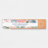 フローラバラ赤面ピンクローズオフィスドアシンボルや象徴 サインプレート (正面)