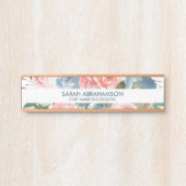 フローラバラ赤面ピンクローズオフィスドアシンボルや象徴 サインプレート (正面)