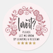 フローラバラ金ゴールドおよびピンクのレビュー要求 ラウンドシール (正面)