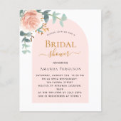 フローラバラ金ゴールドアーチブライダルシャワー招待 (正面)