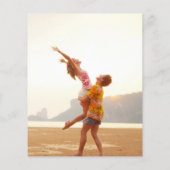 フローラバラ金ゴールドアーチ写真結婚式招待状 (裏面)