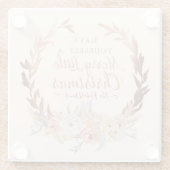 フローラバラ金ゴールドエレガントクリスマス赤面グリッター ガラスコースター (裏面)