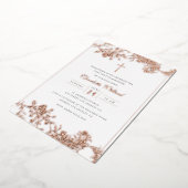 フローラバラ金ゴールドクロスガールズファースト共産箔 箔招待状 (回転した状態)