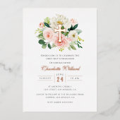 フローラバラ金ゴールドクロスガールズファースト聖餐式 箔招待状 (正面)