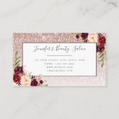 フローラバラ金ゴールドグリッターメークアップアーティストヘアサロン 名刺 (裏面)