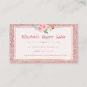 フローラバラ金ゴールドグリッターメークアーティスト美しい 名刺 (裏面)