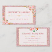 フローラバラ金ゴールドグリッターメークアーティスト美しい 名刺 (正面/裏面)