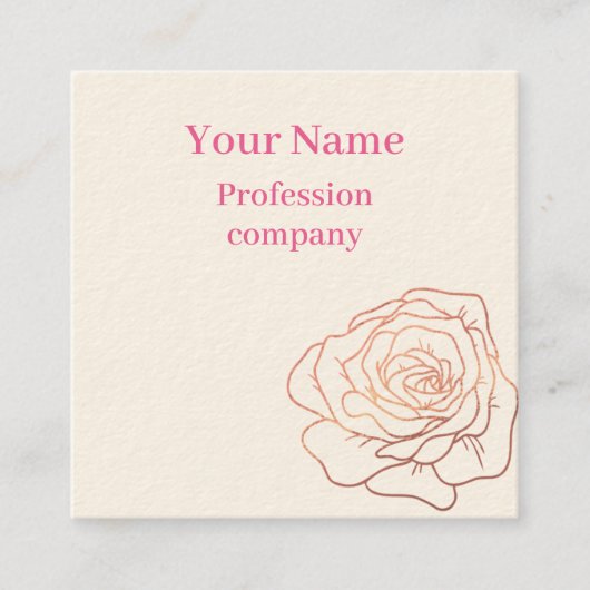 フローラバラ金ゴールドグリッター スクエア名刺 (正面)