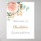 フローラバラ金ゴールドグリーンリーキンセアニェラ歓迎 ポスター (正面)