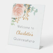 フローラバラ金ゴールドグリーンリーキンセアニェラ歓迎 台座サイン (正面)