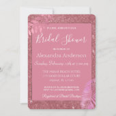 フローラバラ金ゴールドスパークル&グリッターブライダルシャワー 招待状 (正面)