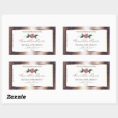 フローラバラ金ゴールドソフトグリッターホワイト製品ラベル 長方形シール (シート)