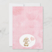 フローラバラ金ゴールドバニー第1誕生日招待状 招待状 (裏面)