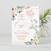 フローラバラ金ゴールドバニー誕生日招待状 招待状 (スタンド正面)