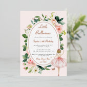 フローラバラ金ゴールドバレリーナ子供の誕生日 箔招待状 (立ち正面)