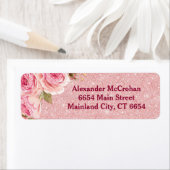 フローラバラ金ゴールドピンクグリッター差出人住所 ラベル (インサイチュ)