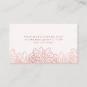 フローラバラ金ゴールドピンクプロフェッショナルフローリスト 名刺 (裏面)