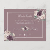 フローラバラ金ゴールドピンク私の花嫁になる インビテーションポストカード (裏面)