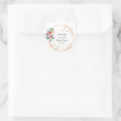 フローラバラ金ゴールドブライダルシャワーピンクホワイト スクエアシール (バッグ)