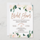 フローラバラ金ゴールドブライダルシャワー招待 招待状 (正面)