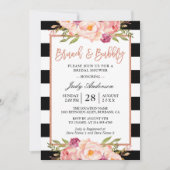 フローラバラ金ゴールドブランチとバブリーブライダルシャワー 招待状 (正面)