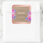 フローラバラ金ゴールドベージュ製品のパッケージラベル スクエアシール (バッグ)