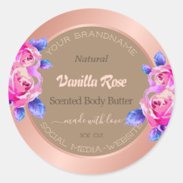 フローラバラ金ゴールドベージュ製品のパッケージラベル ラウンドシール