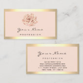 フローラバラ金ゴールドメイクアップアーティストヘアサロンフレーム 名刺 (正面/裏面)