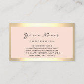 フローラバラ金ゴールドメイクアップアーティストヘアサロンフレーム 名刺 (裏面)