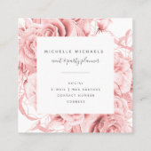 フローラバラ金ゴールドモダンスクリプトモノグラム スクエア名刺 (裏面)